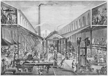 Große Industrien, Werkstätten für Konstruktion, Sägewerk und Maschinenwerkzeuge bei der Arbey Company